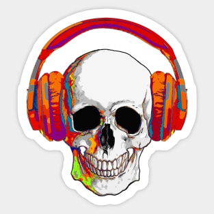 skull art, skull design music Sticker